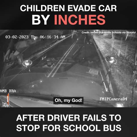 Children Evade Car by INCHES After Driver Fails to Stop for School Bus ...