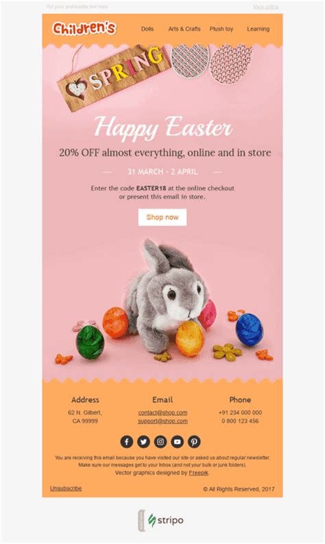 Cute Bunny Email Template by Liubov Rolenko — Stripo.email