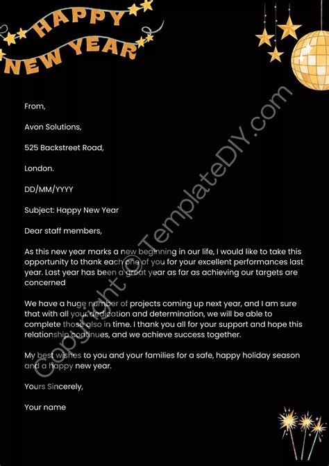 New Year Letter to Employees Printable Template in Pdf & Word ...