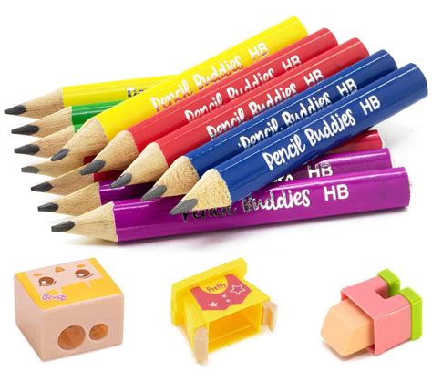 Buy Pencil Buddies Short Jumbo Pencils For Kids,Preschoolers,Kindergarten,Toddlers,&Beginners-12 ...