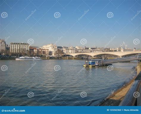 View of the Banks of the River Thames, in London, UK Editorial ...