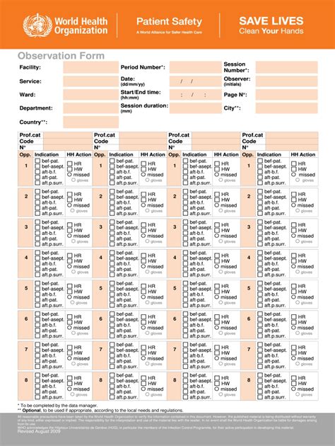 Hand Hygiene Observation Form - Fill Online, Printable, Fillable, Blank | pdfFiller