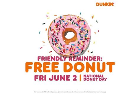 Don’t Forget National Donut Day: Dunkin’® Offering FREE Donuts Today, Friday June 2