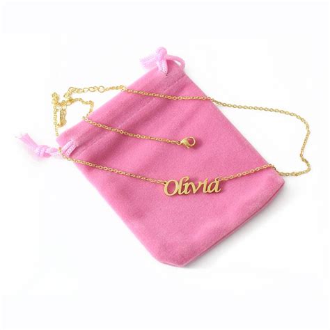 OLIVIA Gold Name Necklace Personalized Jewellery Free - Etsy