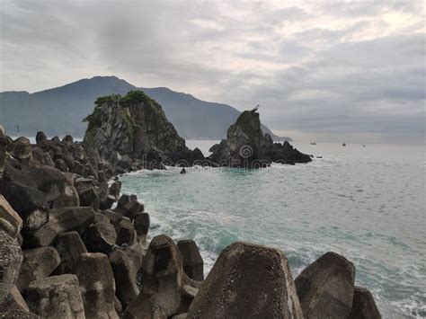 Rock formations in bay stock photo. Image of shore, rocks - 201559114