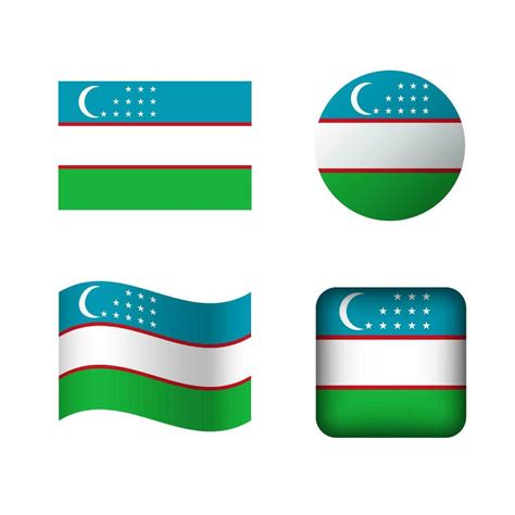 Vector Uzbekistan National Flag Icons Set 34324492 Vector Art at Vecteezy