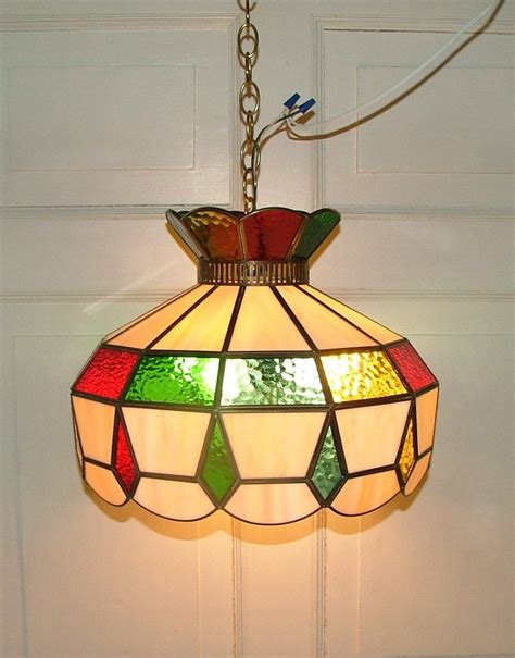 Stained Glass Pendant Shade Hanging Ceiling Light by AnnsLights