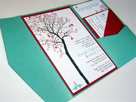 Wedding Invitation DIY Pocketfold Heart Tree Printable