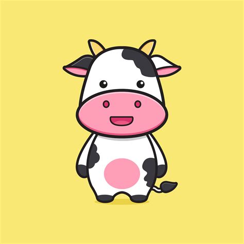 Ejemplo lindo del icono de la historieta del carácter de la mascota de la vaca 3224530 Vector en ...