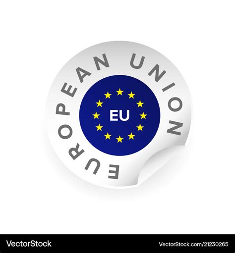 Eu - european union logo sticker Royalty Free Vector Image