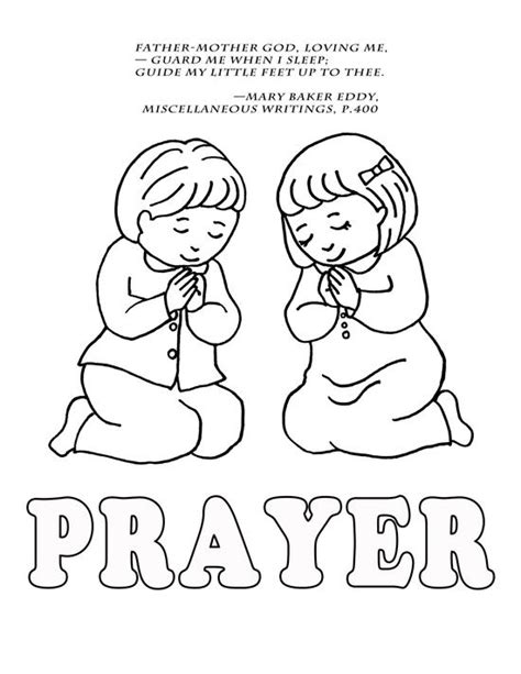 Free Children Praying Coloring Page, Download Free Children Praying ...