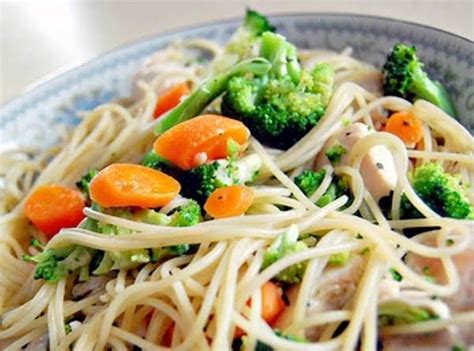 Angel Hair Pasta With Chicken And Veggies Recipe | Just A Pinch