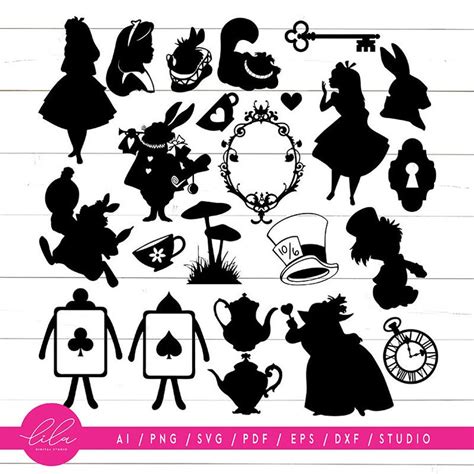 Alice In Wonderland Silhouette Vector at Vectorified.com | Collection ...