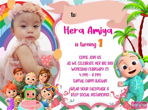 HERA AMIYA is turning 1 Cocomelon Invitation Design