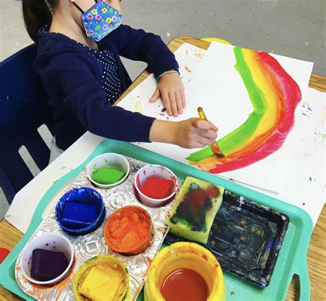 Cassie Stephens: Kindergarten Rainbows and Self-Portraits! | Archelle Art