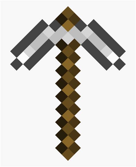 Transparent Minecraft Iron Pickaxe Png - Minecraft Pickaxe Transparent ...