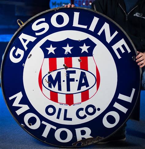 MFA Oil Company Gasoline Motor Oil Round | Porcelain Signs