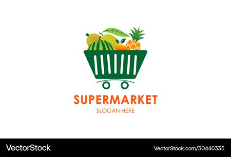 Supermarket logo template design Royalty Free Vector Image