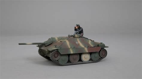 Hetzer in Three-Tone Camouflage with German cross decal--tank and tank commander figure--RETIRED ...