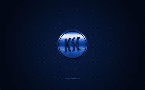 Karlsruher SC, German football club, Bundesliga 2, blue logo, blue carbon fiber background, HD ...