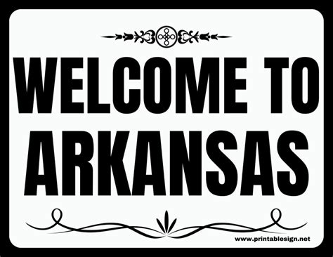 Welcome To Arkansas Sign PDF | FREE Download