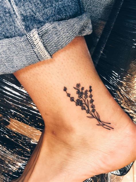 Small wildflower tattoo on the outside of the ankle | Tattoos ...