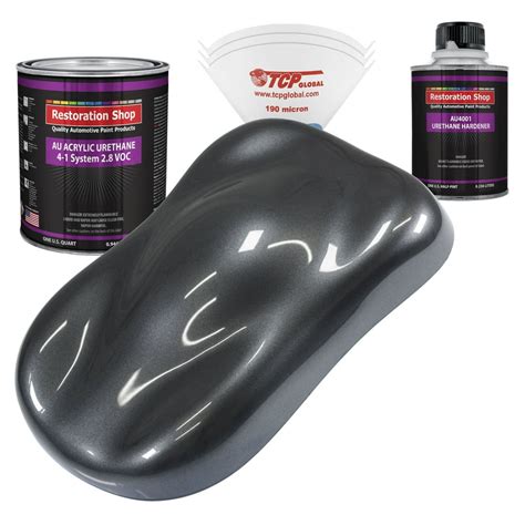 Restoration Shop Gunmetal Grey Metallic Acrylic Urethane Auto Paint Complete Quart Paint Kit ...