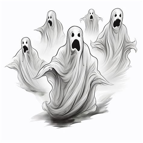 Premium AI Image | HandDrawn Halloween Ghost Scary Illustration