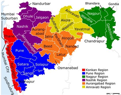 महाराष्ट्र का नक्शा, जिला | maharashtra District Map in hindi|महाराष्ट्र के जिले की लिस्ट ...