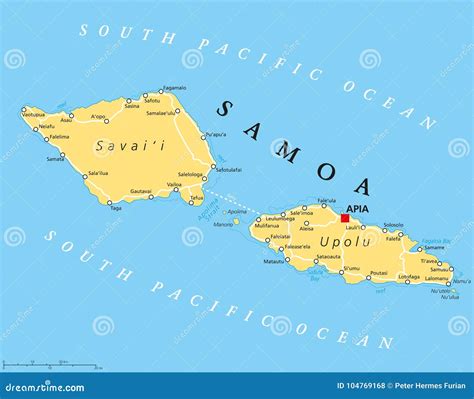 Samoa Political Map Vector Illustration | CartoonDealer.com #104769168