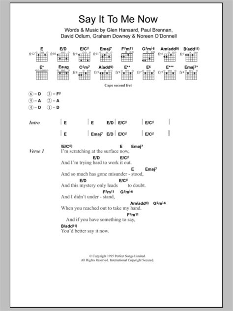 Say It To Me Now by Glen Hansard - Guitar Chords/Lyrics - Guitar Instructor