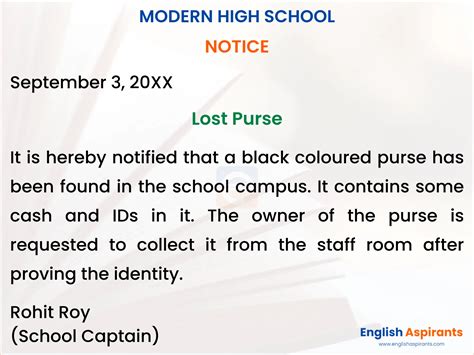 Notice Writing on Lost and Found - Format, Examples [2024]