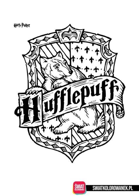 Logo Hufflepuf kolorowanka Harry Potter - Darmowe kolorowanki do druku ...