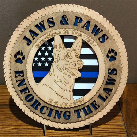 Police Badge K9 Handler Thin Blue Line Wall Tribute Mancave Can Be ...