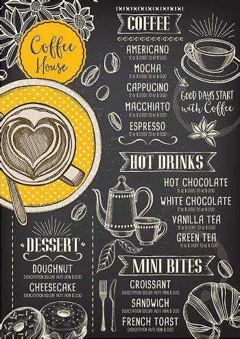 Coffee restaurant brochure vector, coffee shop menu design. Vector... (With images) | Coffee ...