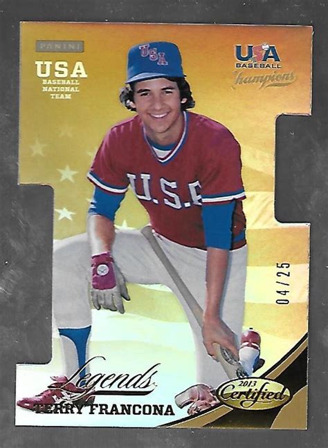 TERRY FRANCONA 2013 Panini Certified USA Baseball Legends die-cut gold ...