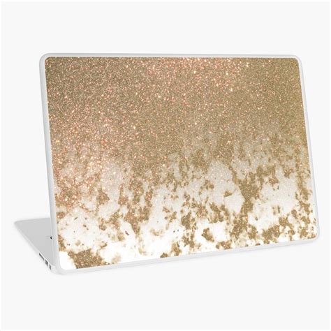 Glamorous Sparkly Gold Glitter Marble Ombre Laptop Skin by LaFemmeArt ...