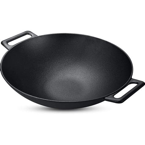 Wok Pan (30,5 cm) | Wok Gusseisen | Gietijzeren Wok Pan | - avantour