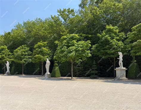 Premium Photo | Garden with sculptures details background palace of versailles