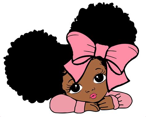 Peekaboo Girl With Puff Afro Ponytails Svg Cute Black African - Etsy UK