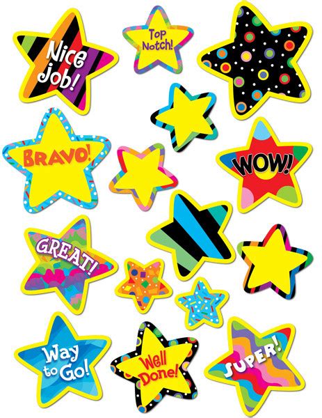 Teacher Reward Stickers | Bright Stars, Poppin' Patterns School ...