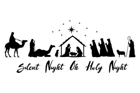 Nativity Scene Silhouette Svg - Free nativity scene silhouette vector ...