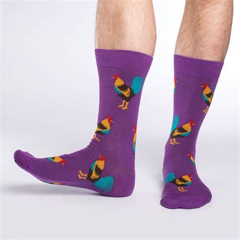 Men's Purple Rooster Socks – Good Luck Sock