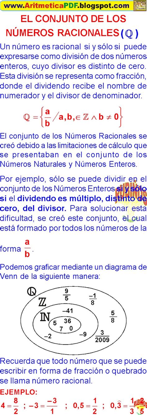 QUE ES EL CONJUNTO DE LOS NÚMEROS RACIONALES - EJEMPLOS