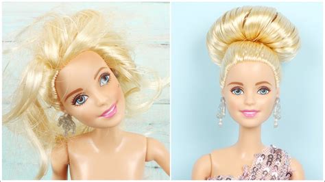 DO IT YOURSELF BARBIE BUN HAIRSTYLE, PINK PRINCESS CLOTHES & DOLL BAG ~ DIY Hacks & Miniature ...