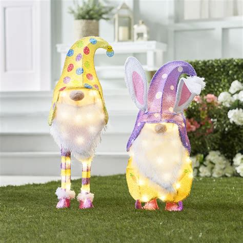 The Illuminated Easter Gnomes - Hammacher Schlemmer