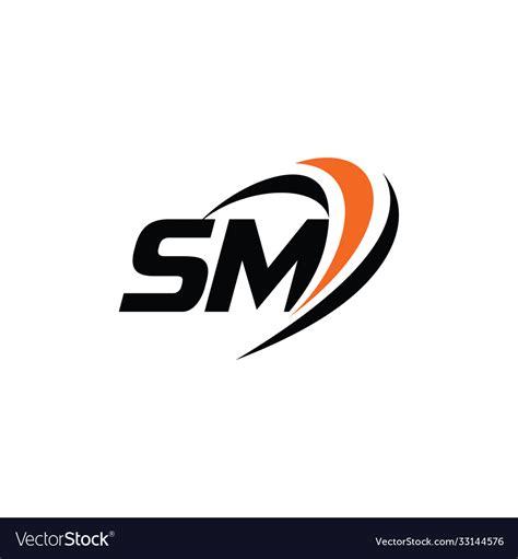 Sm monogram logo Royalty Free Vector Image - VectorStock