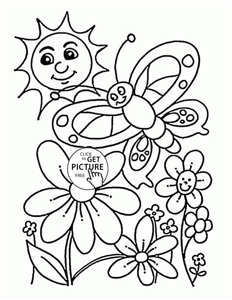 Happy Nature in Spring coloring page for kids, seasons coloring pages printables free - Wupp ...