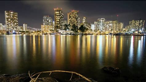 Honolulu City Night Lights, HD wallpaper | Peakpx