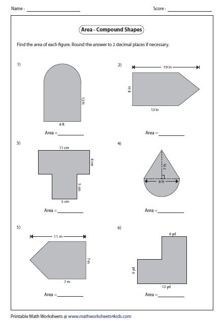 Area Compound Shapes Answer Key